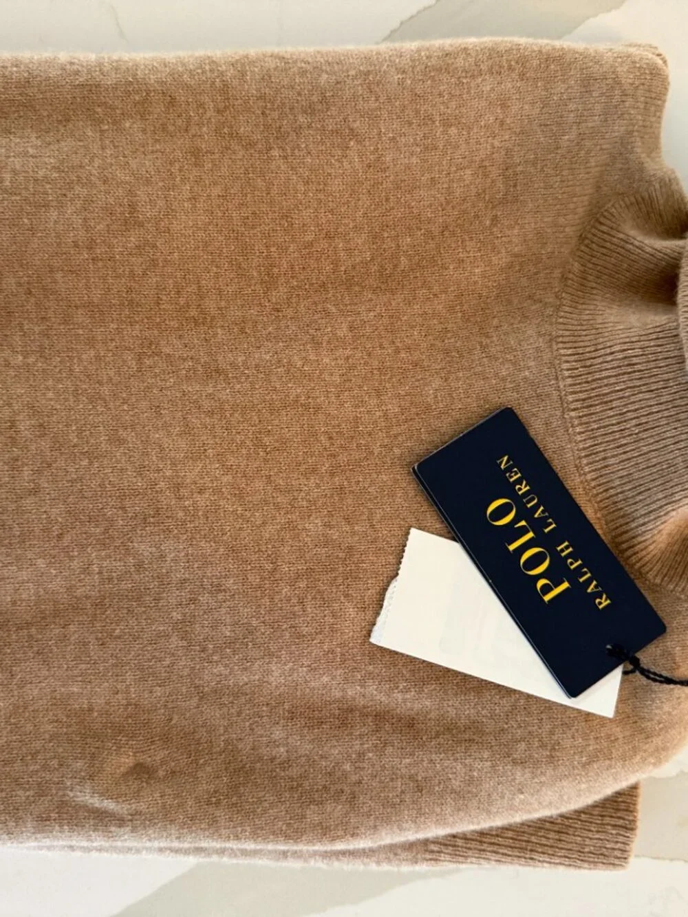 NWT Polo Ralph Lauren Camel Cashmere Turtleneck Size M - Gorgeous, timeless! - Picture 7 of 7